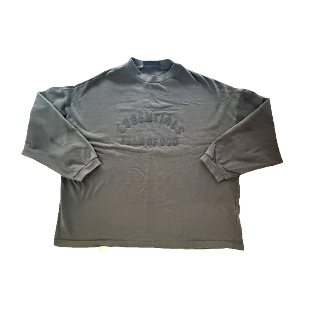 Fear of God Essentials Crewneck Sweater in Dark Green/Grey